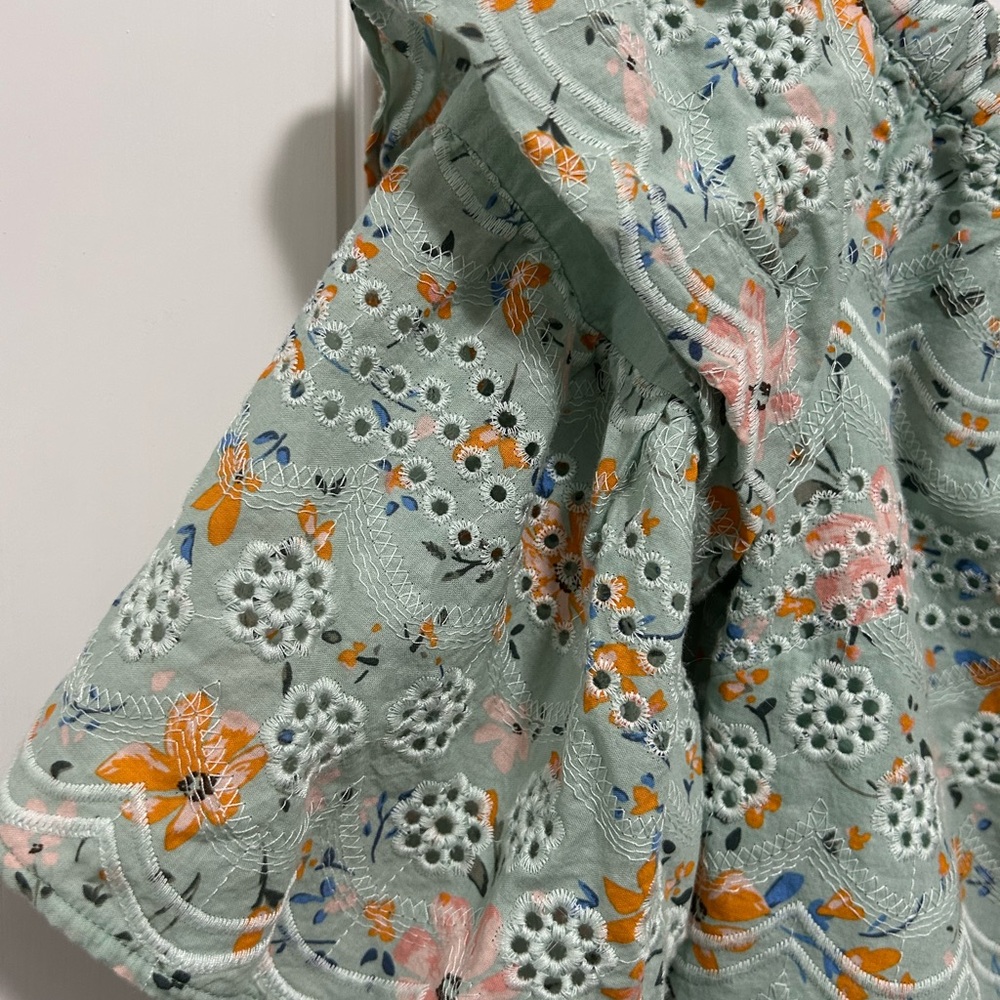 Anthropologie Laia Eyelet Floral Off-The-Shoulder Blouse - Picture 2 of 6